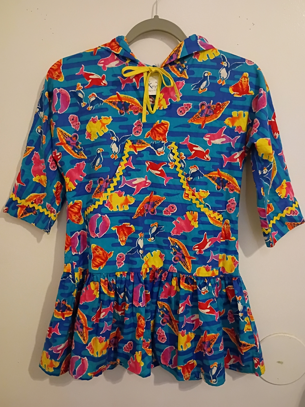 VTG Kuspuks Girls Swim Suit Cover Up Alaska Beach & Active Wear Sz 7/8